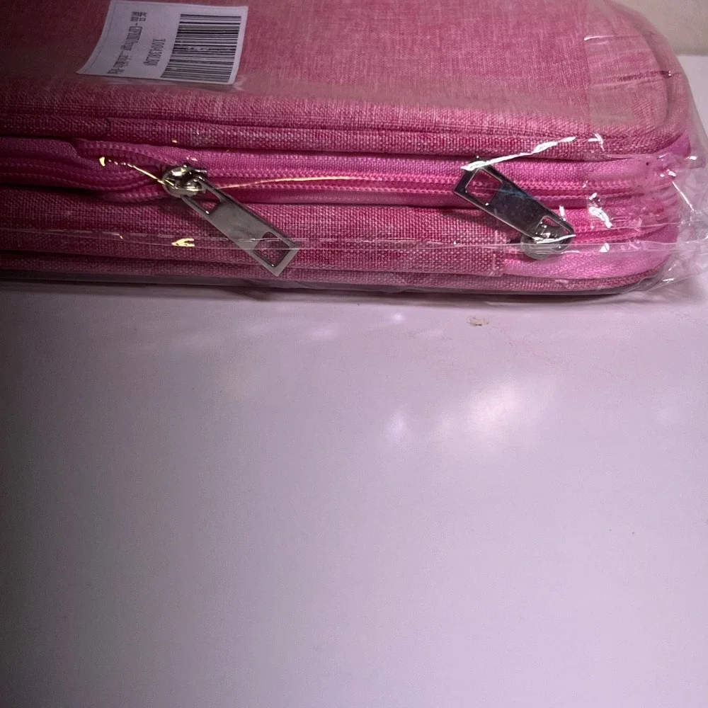 OS Pencil Case Pink Chenille Varsity Letter B Glitter‎ Preppy Pouch